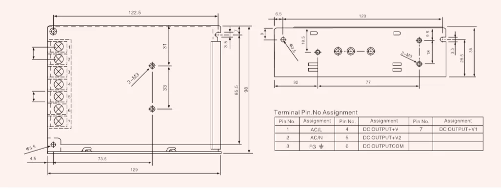 30W Triple output variable switch mode dc power supply